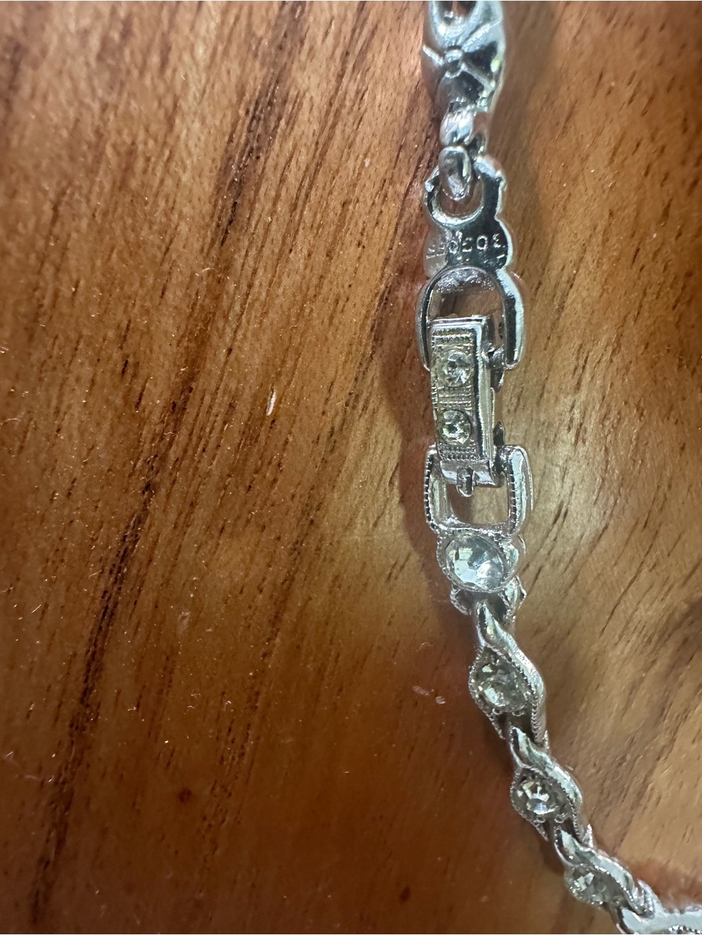 Henry Bogoff silver Crystal Necklace — Elegant Silver Bridal Jewelry - Picture 3 of 6